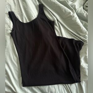 Black Fitted Midi Tank Dress